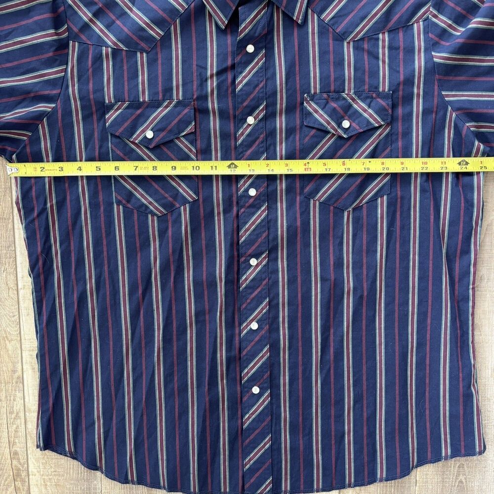 Wrangler Mens Pearl Snap Western Shirt Sz XL Rodeo Cowboy Ranch Festival Stripe - Picture 8 of 10